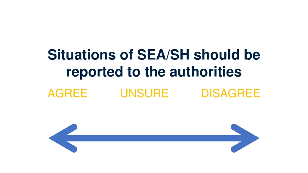situations of sea sh should be reported