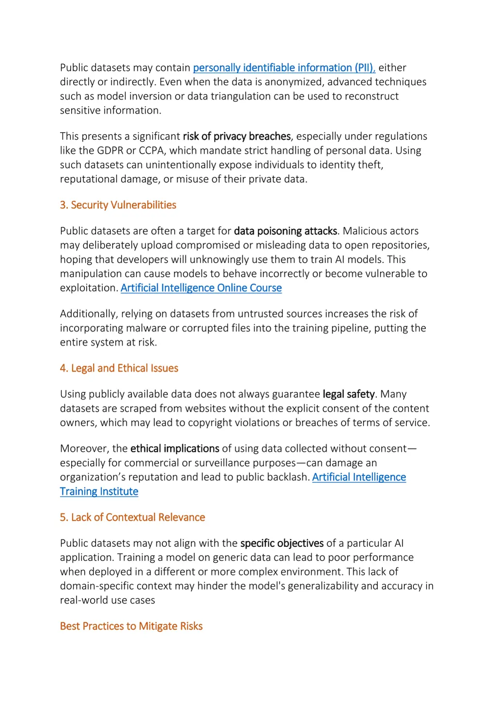 public datasets may contain personally