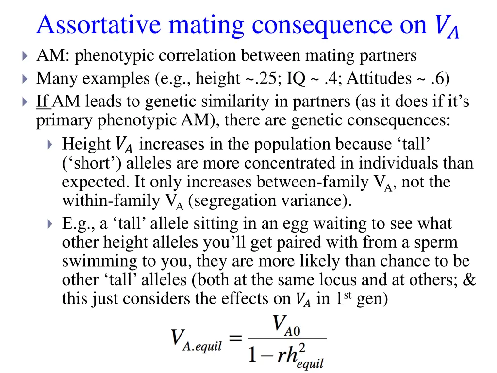 assortative mating consequence on am phenotypic