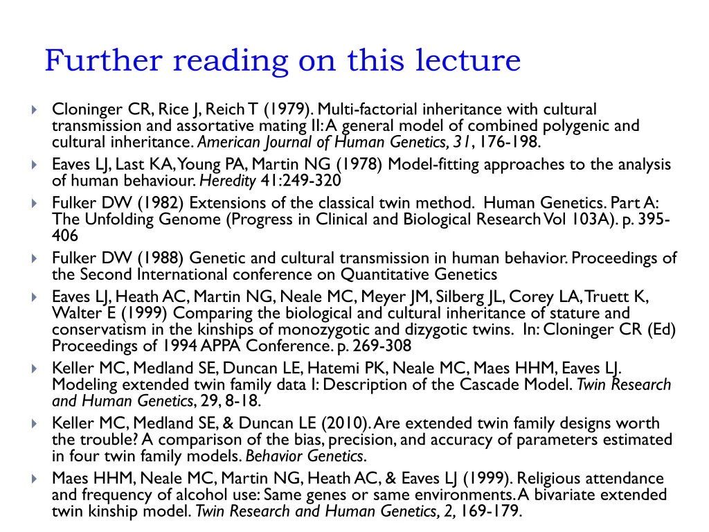 further reading on this lecture