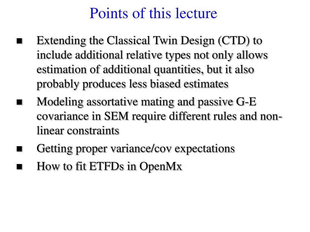 points of this lecture