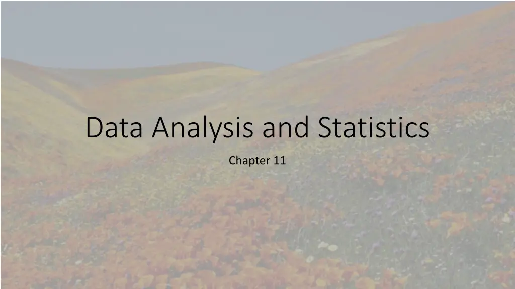 data analysis and statistics