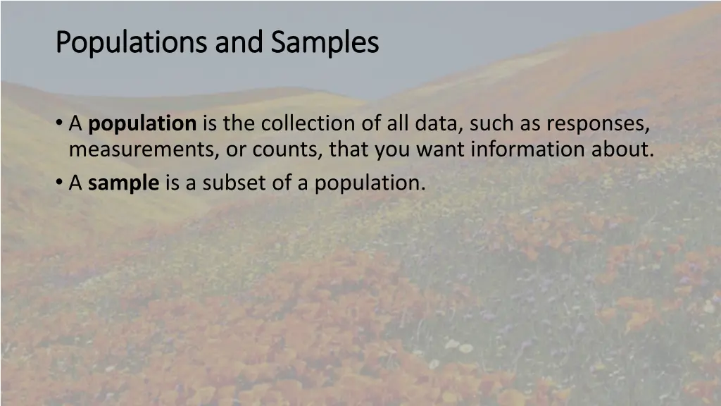 populations and samples populations and samples