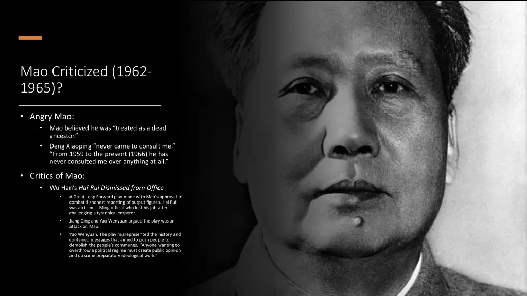 mao criticized 1962 1965