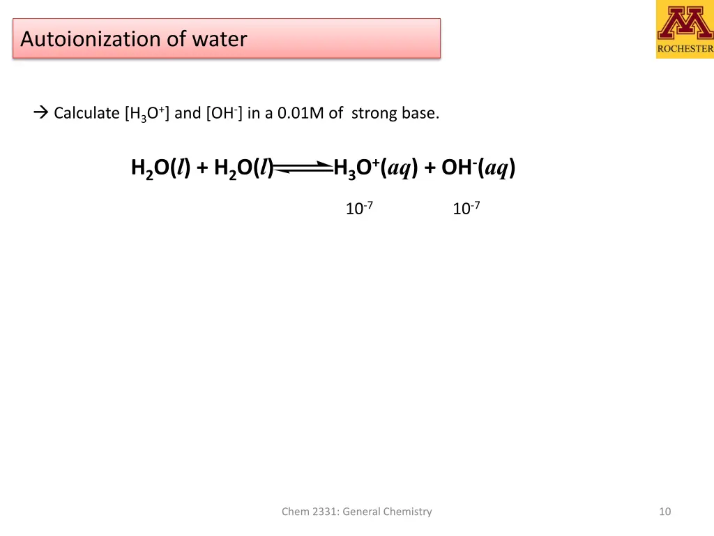 autoionization of water 2