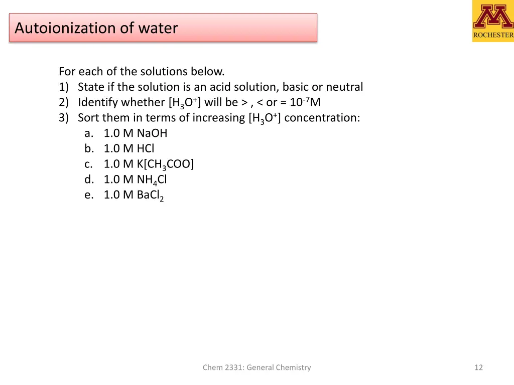 autoionization of water 4