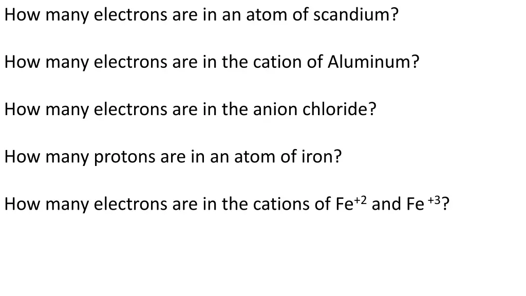 how many electrons are in an atom of scandium