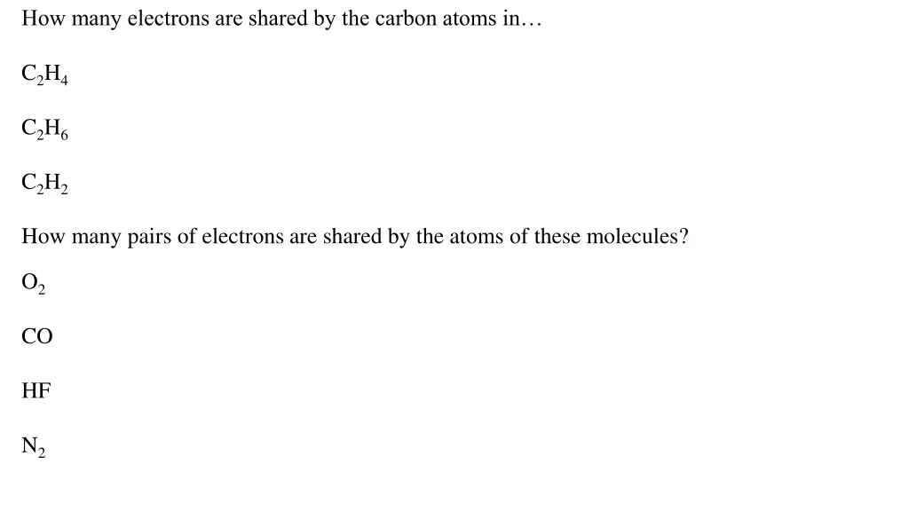 how many electrons are shared by the carbon atoms