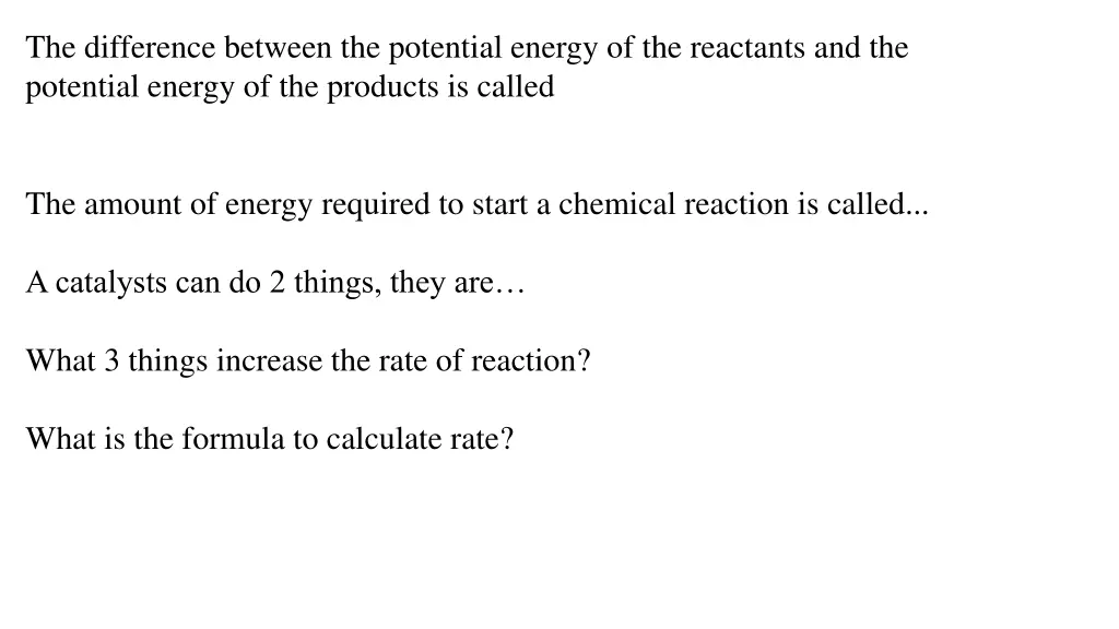 the difference between the potential energy