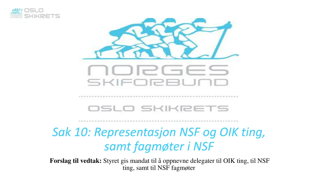 sak 10 representasjon nsf og oik ting samt fagm