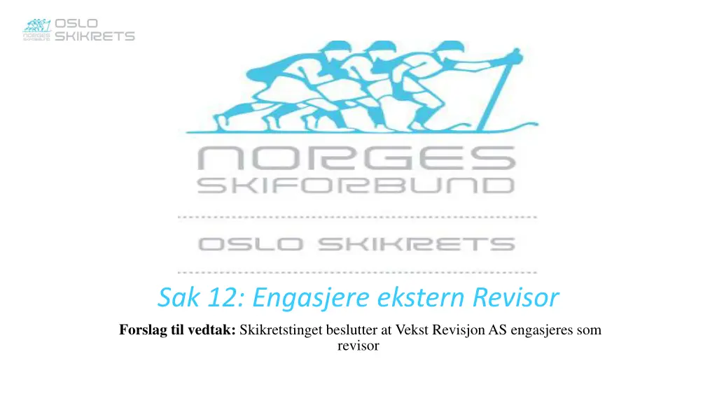 sak 12 engasjere ekstern revisor forslag