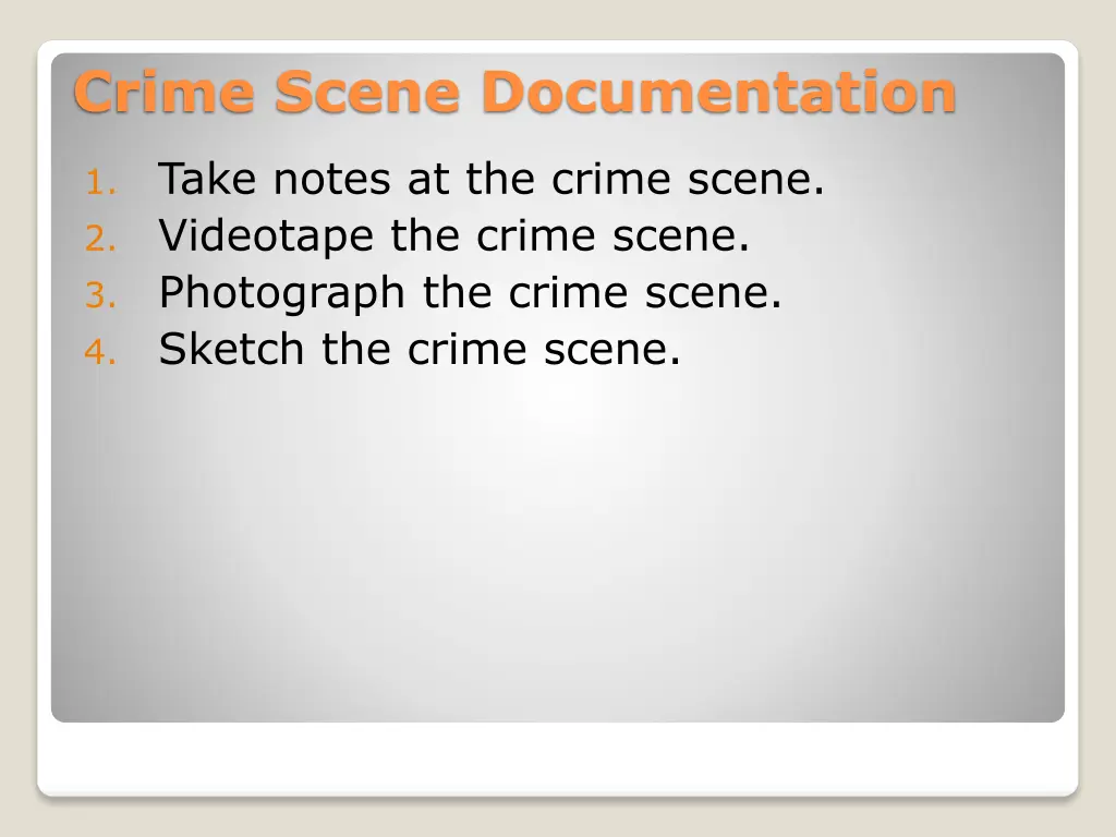 crime scene documentation