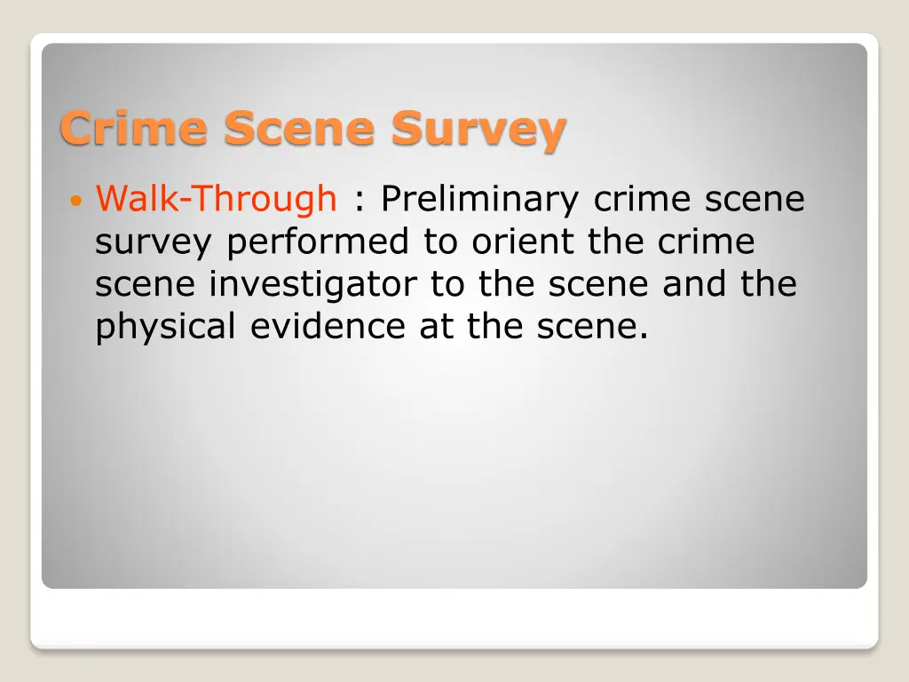 crime scene survey