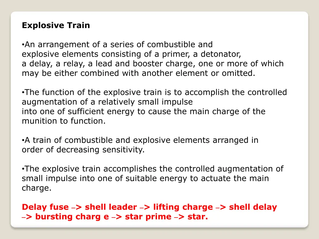 explosive train
