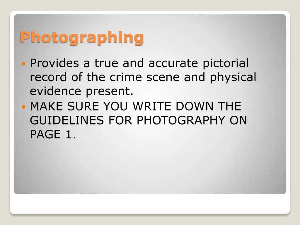 photographing