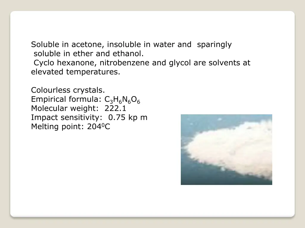 soluble in acetone insoluble in water