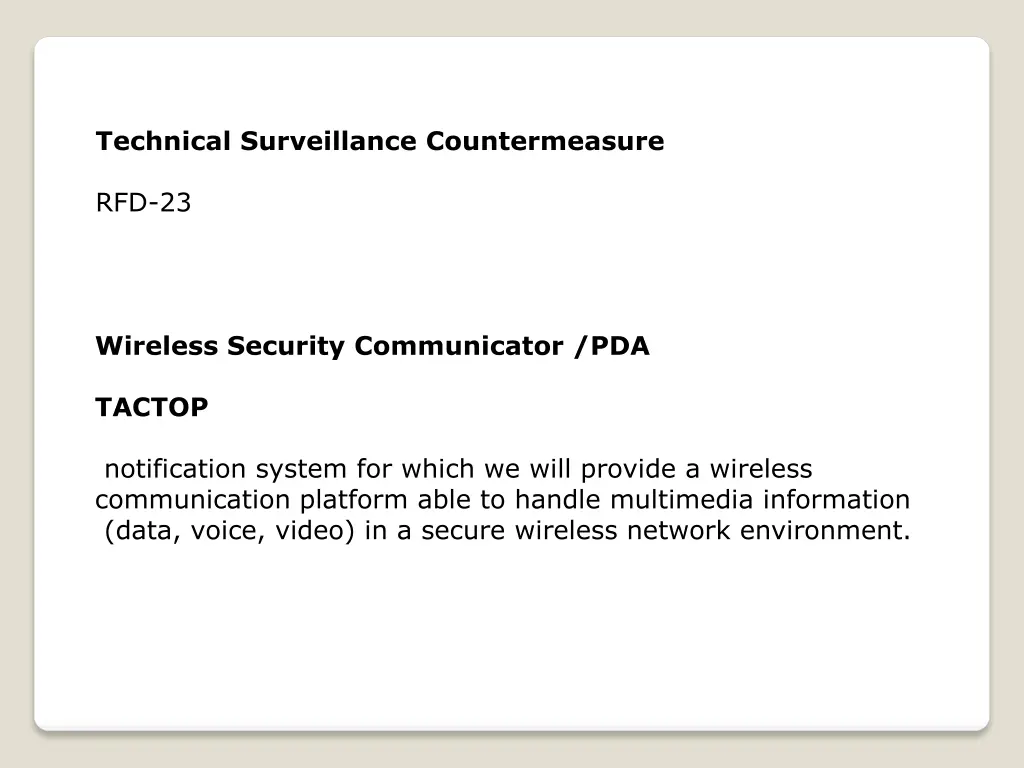 technical surveillance countermeasure