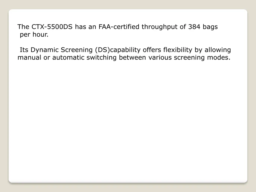 the ctx 5500ds has an faa certified throughput