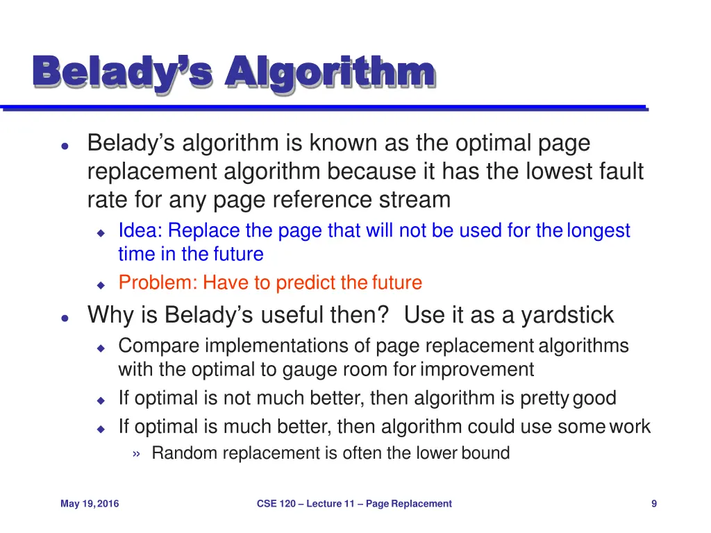 belady s belady s algorithm algorithm