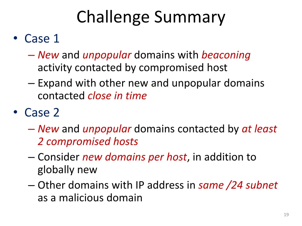 challenge summary