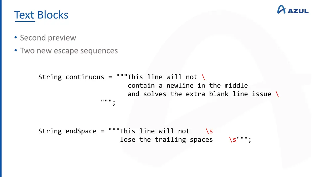 text blocks