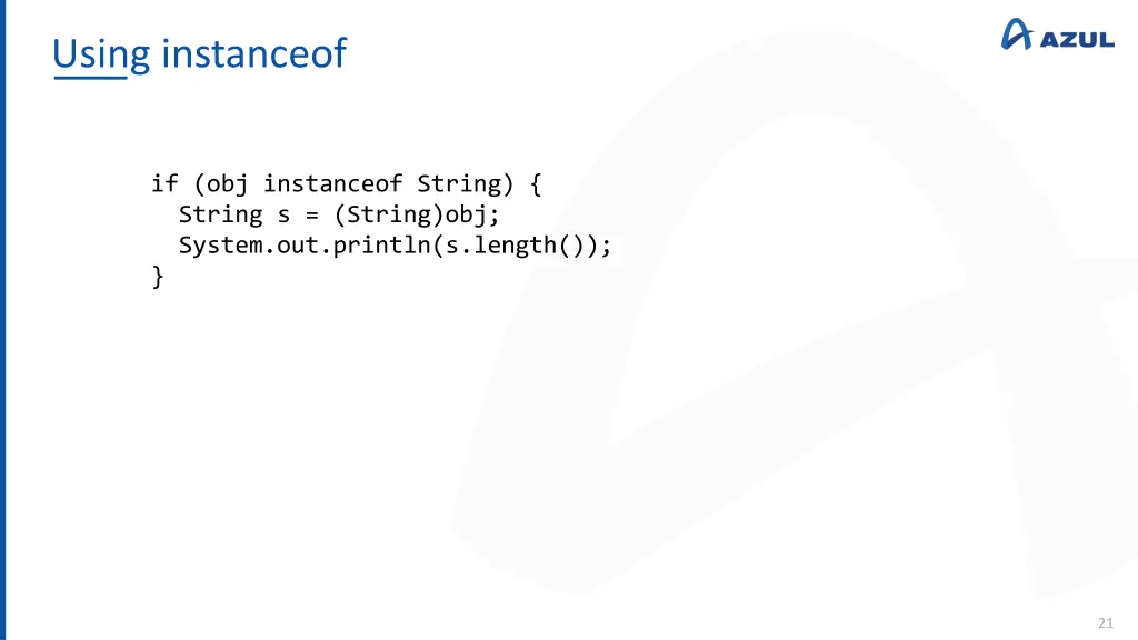 using instanceof