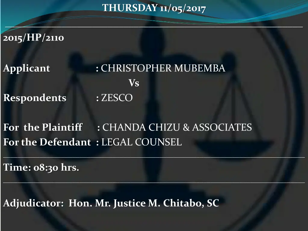 thursday 11 05 2017 17