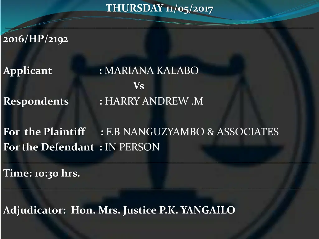 thursday 11 05 2017 22