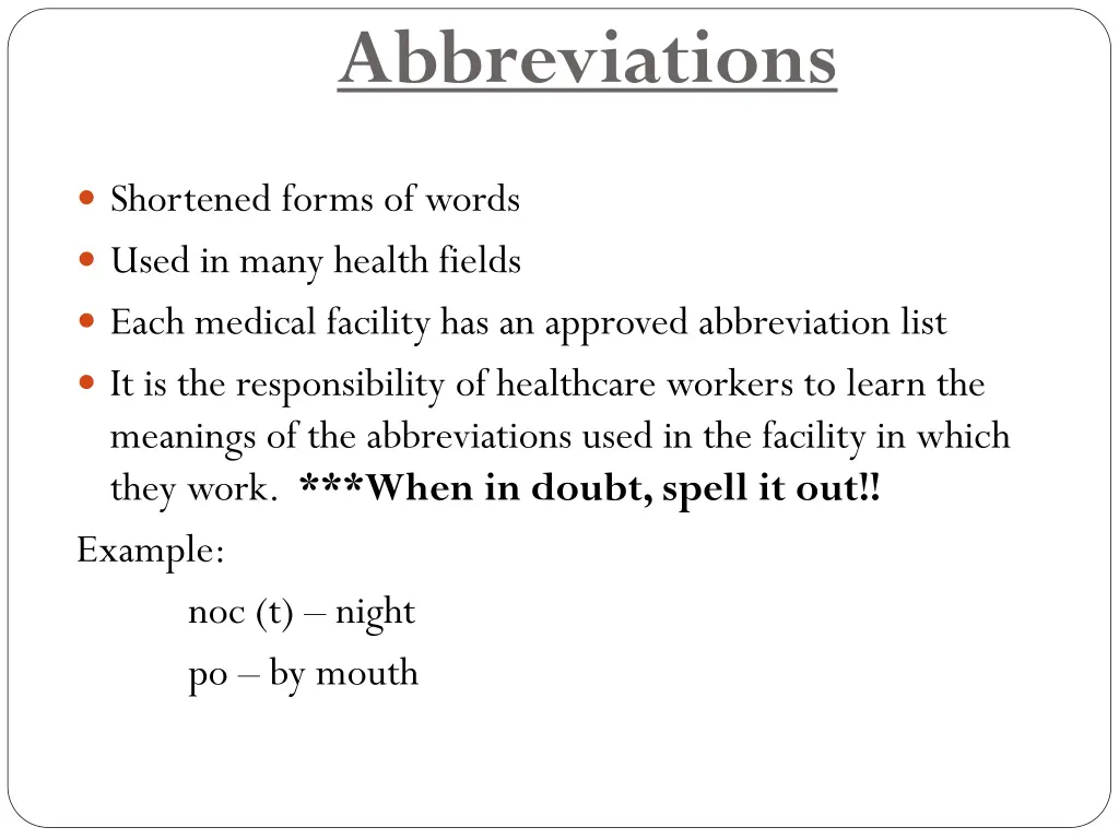 abbreviations