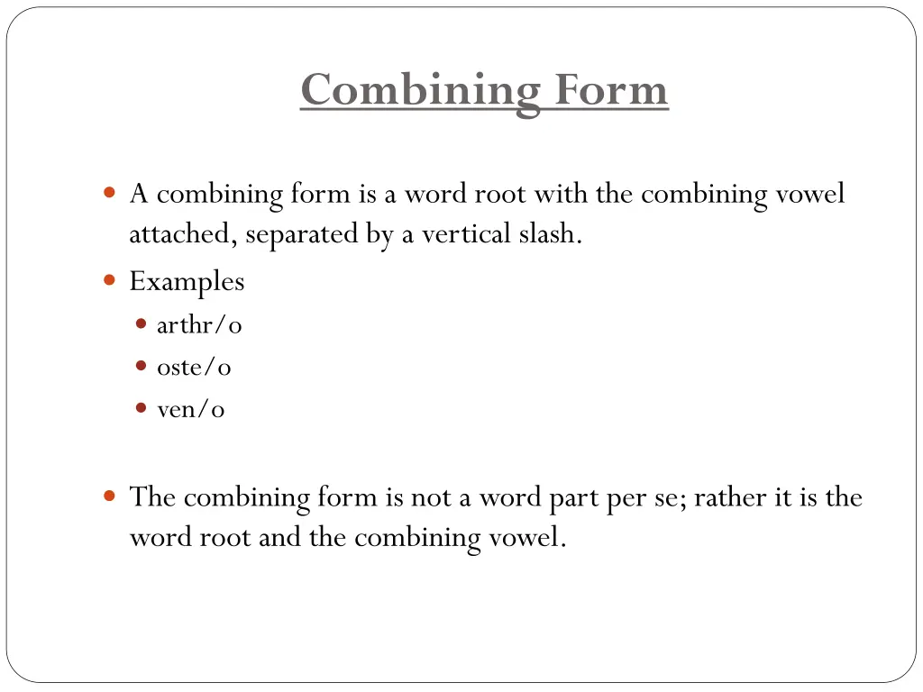 combining form