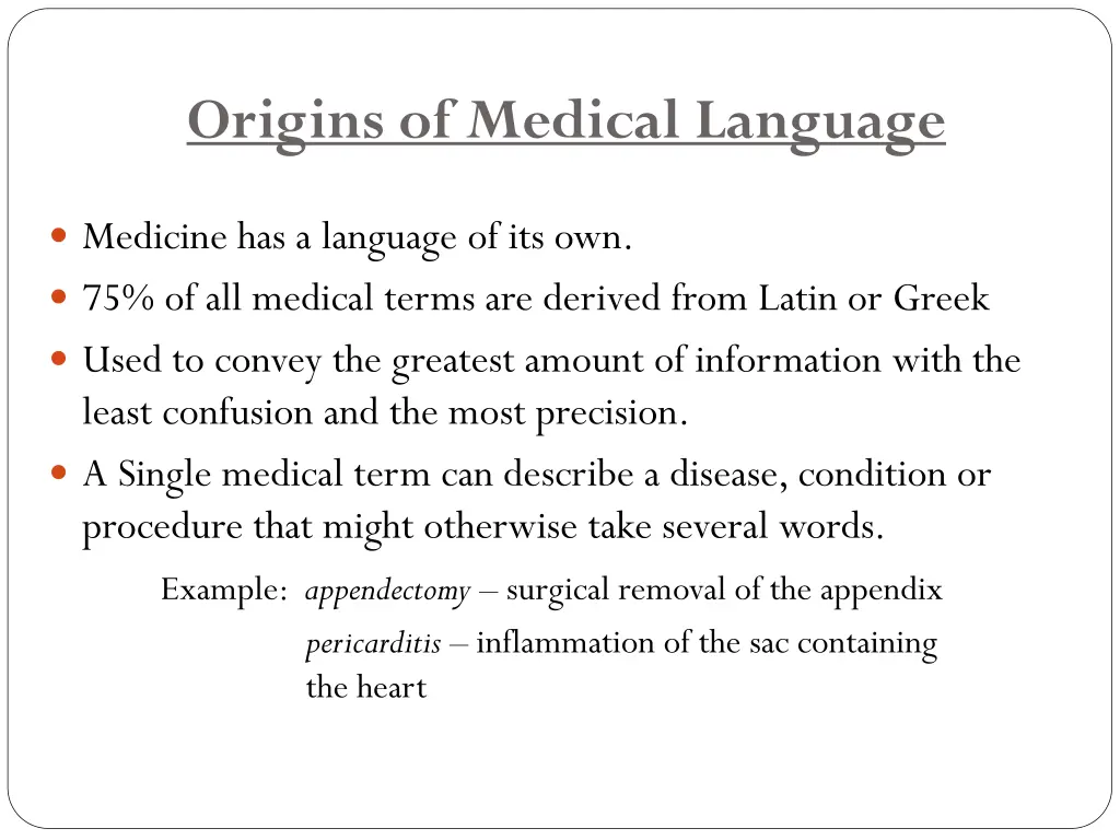 origins of medical language