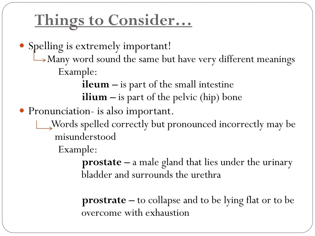 things to consider