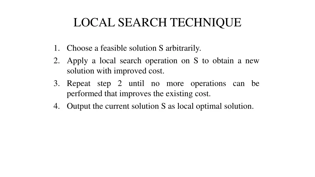 local search technique
