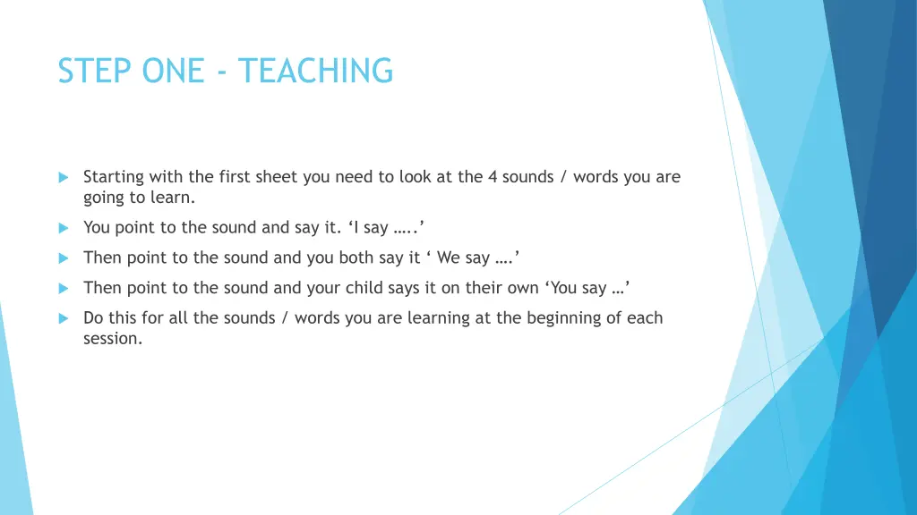 step one teaching