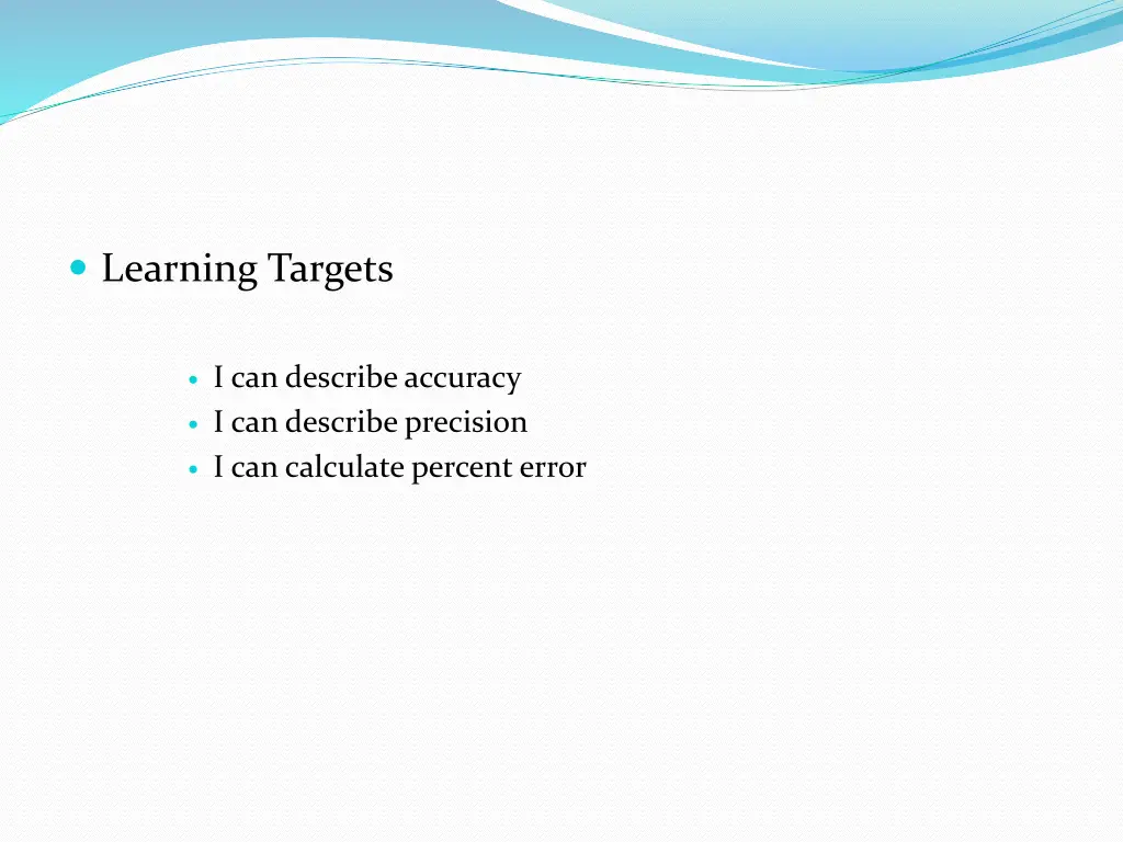 learning targets