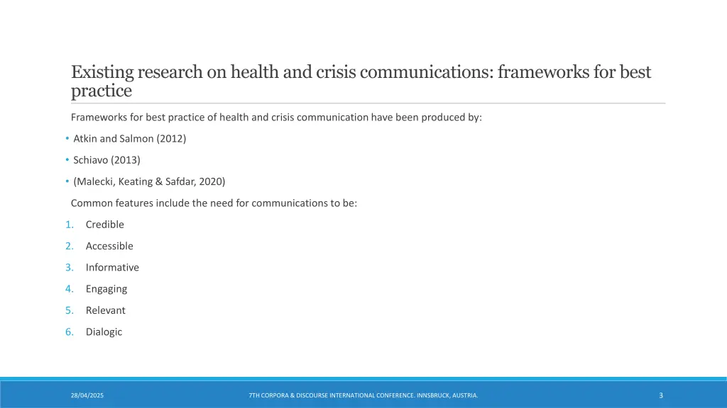 existing research on health and crisis