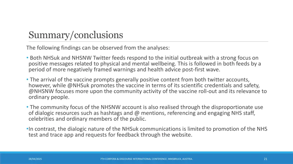 summary conclusions