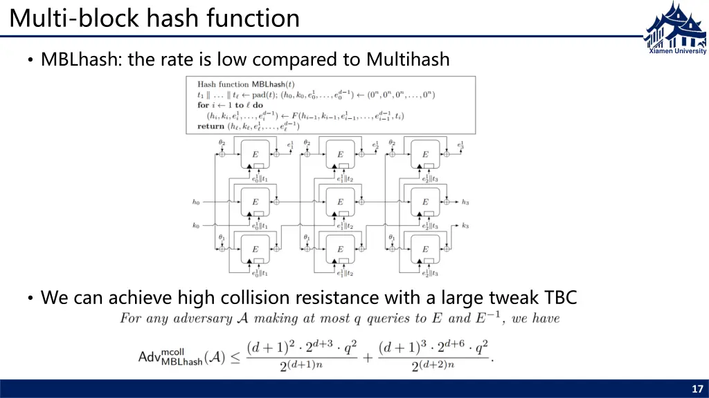 multi block hash function
