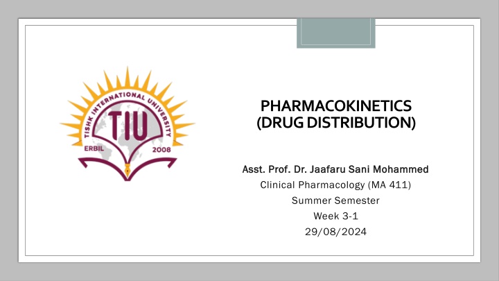 pharmacokinetics drug distribution
