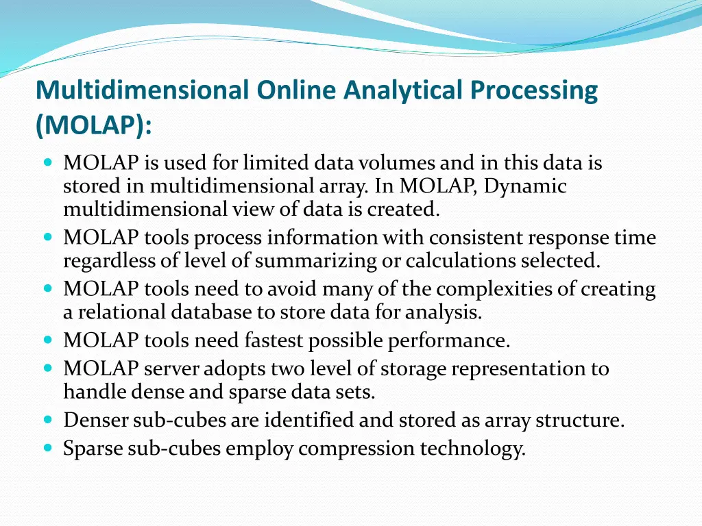 multidimensional online analytical processing