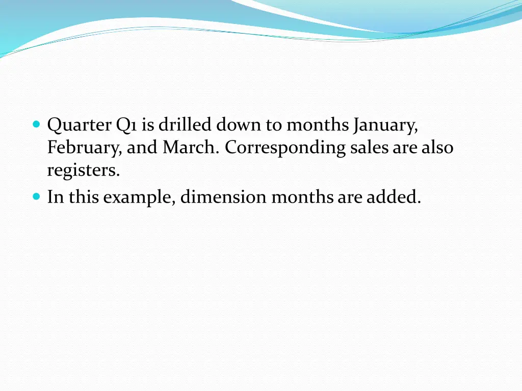 quarter q1 is drilled down to months january
