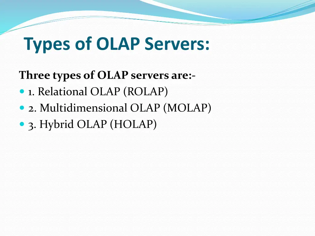 types of olap servers