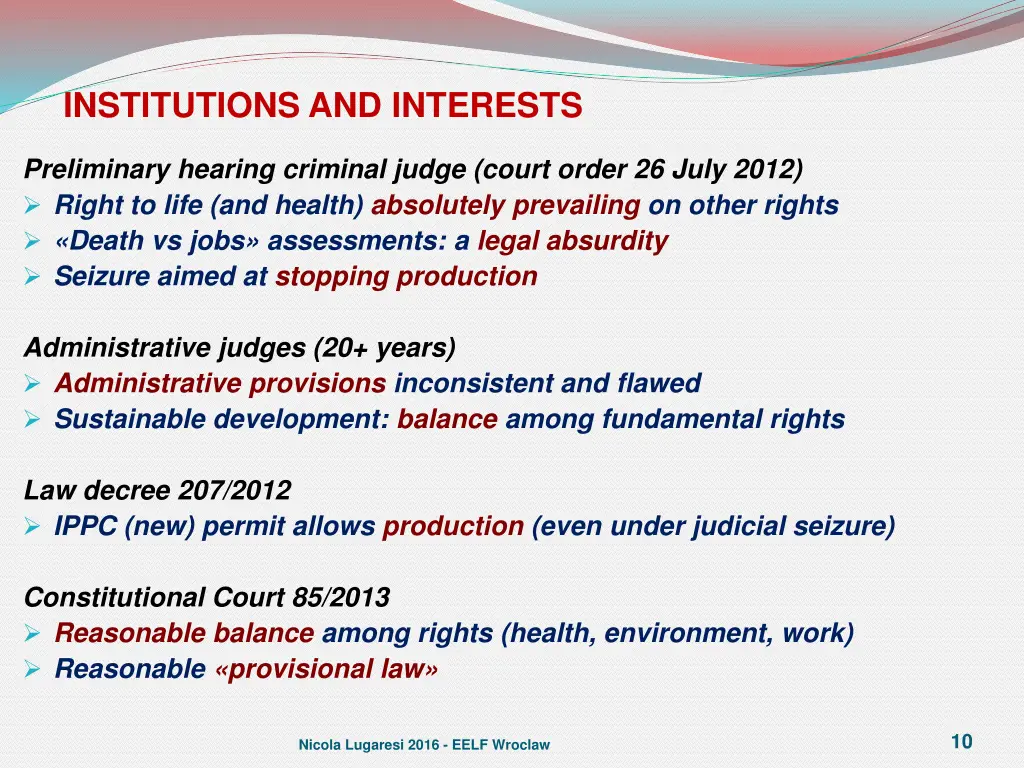 institutions and interests