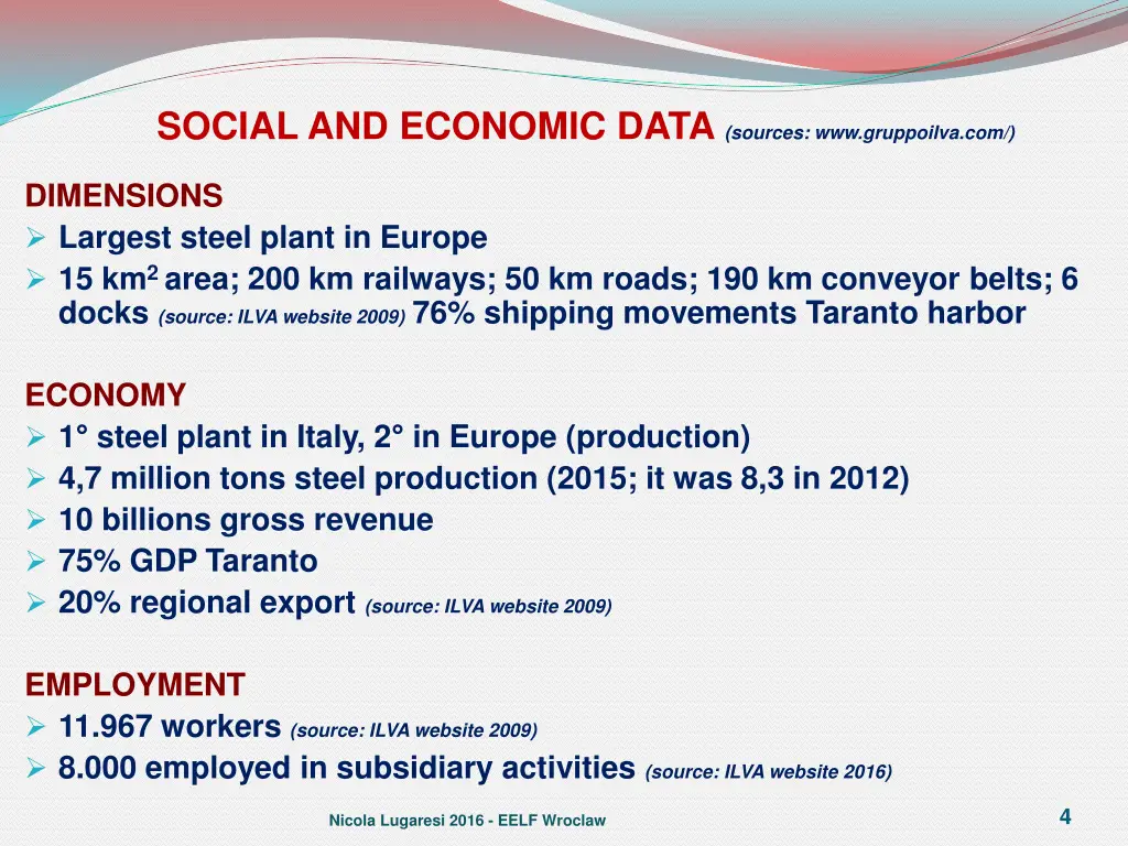social and economic data sources www gruppoilva
