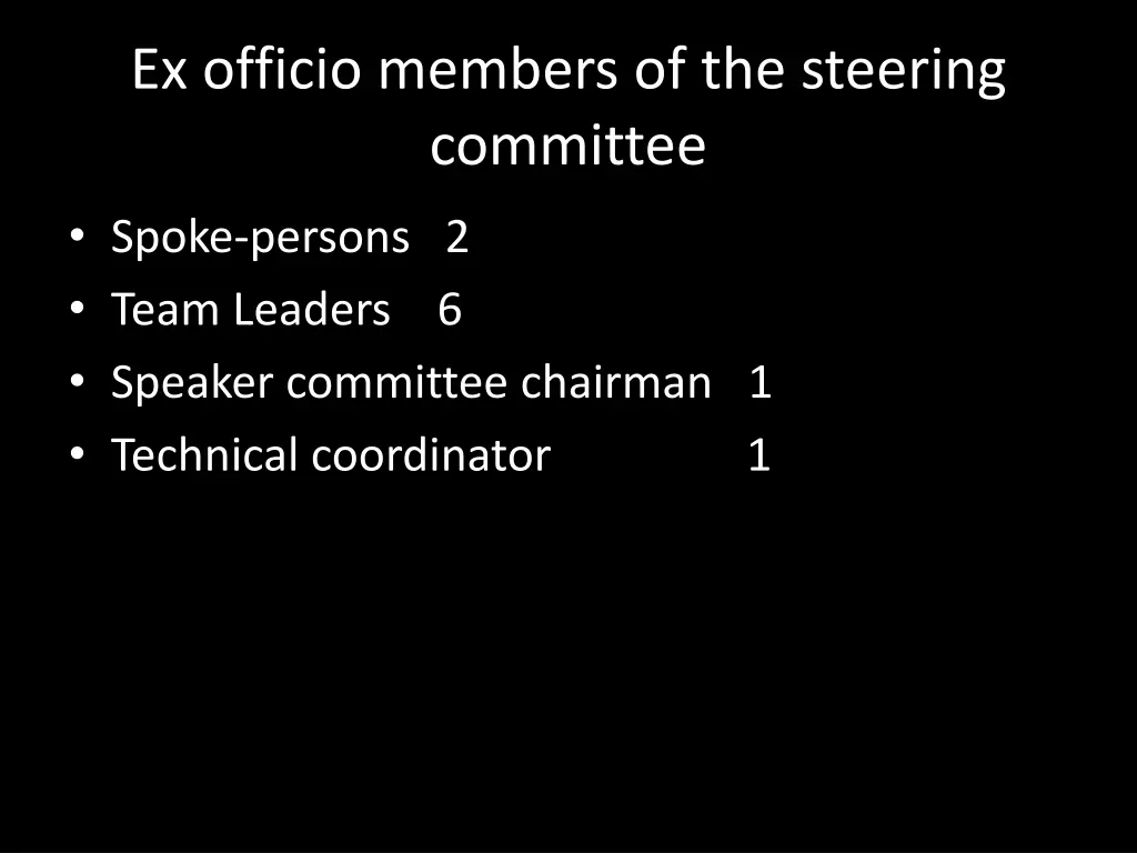 ex officio members of the steering committee