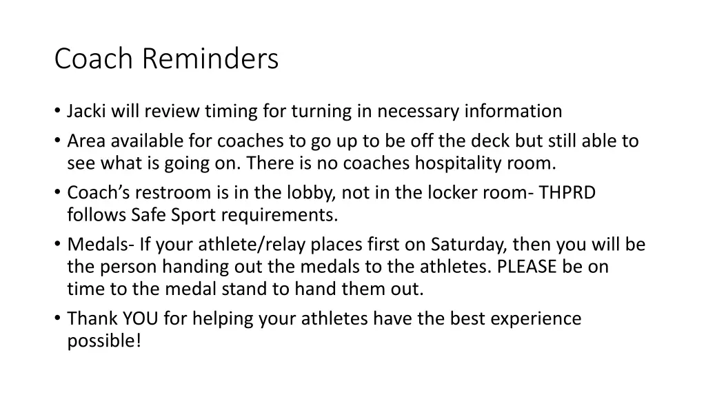 coach reminders