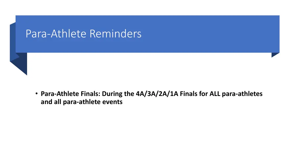 para athlete reminders