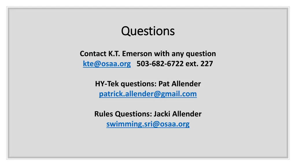 questions questions