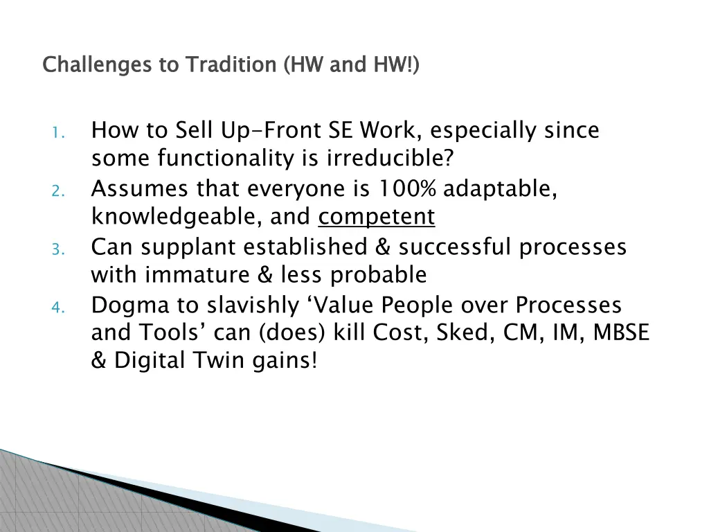 challenges to tradition hw and hw