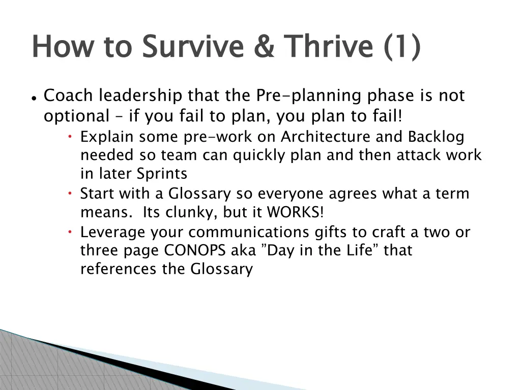 how to survive thrive 1